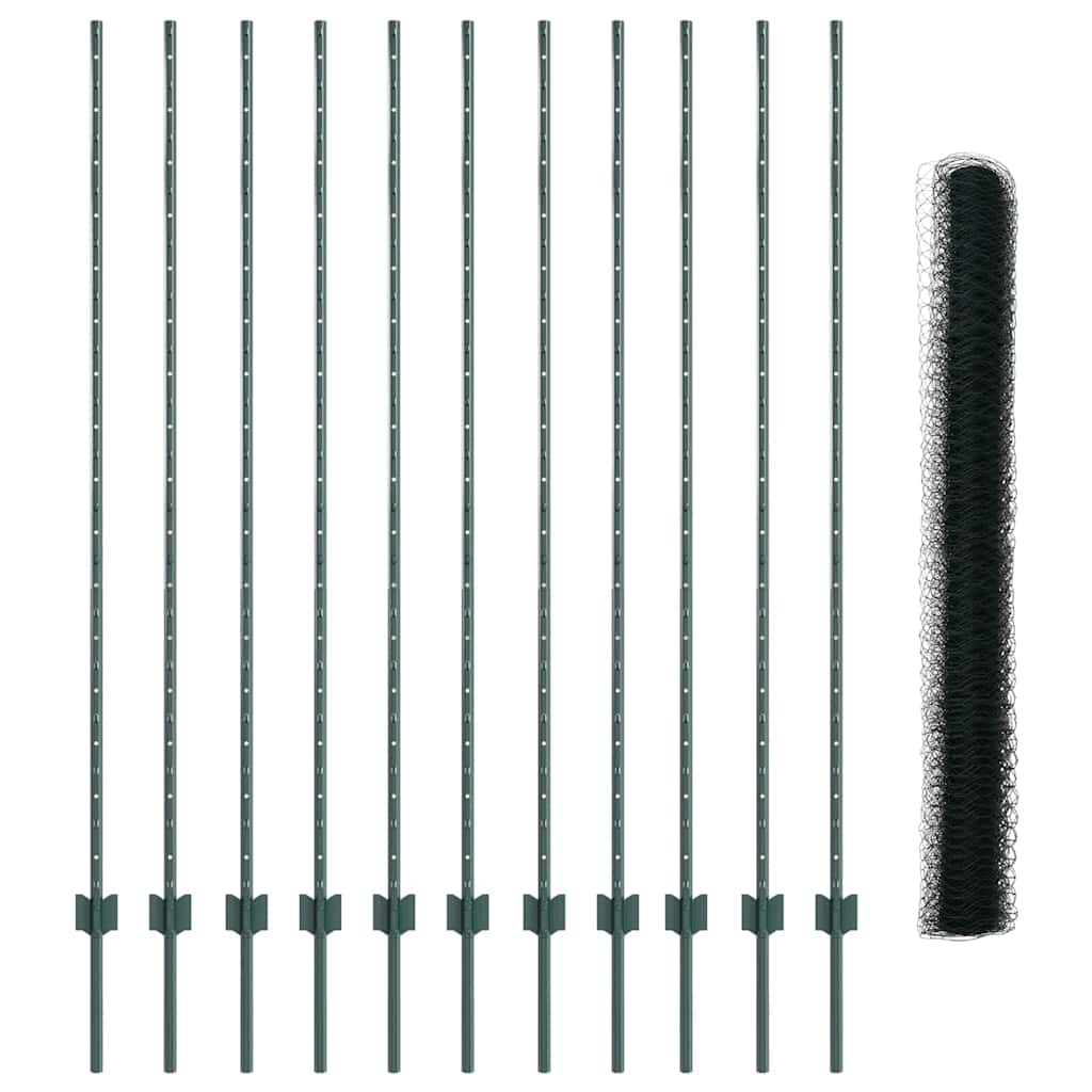 Welded Wire Fence 25 x 1.6 m (W x H) PVC-Coated Steel Green