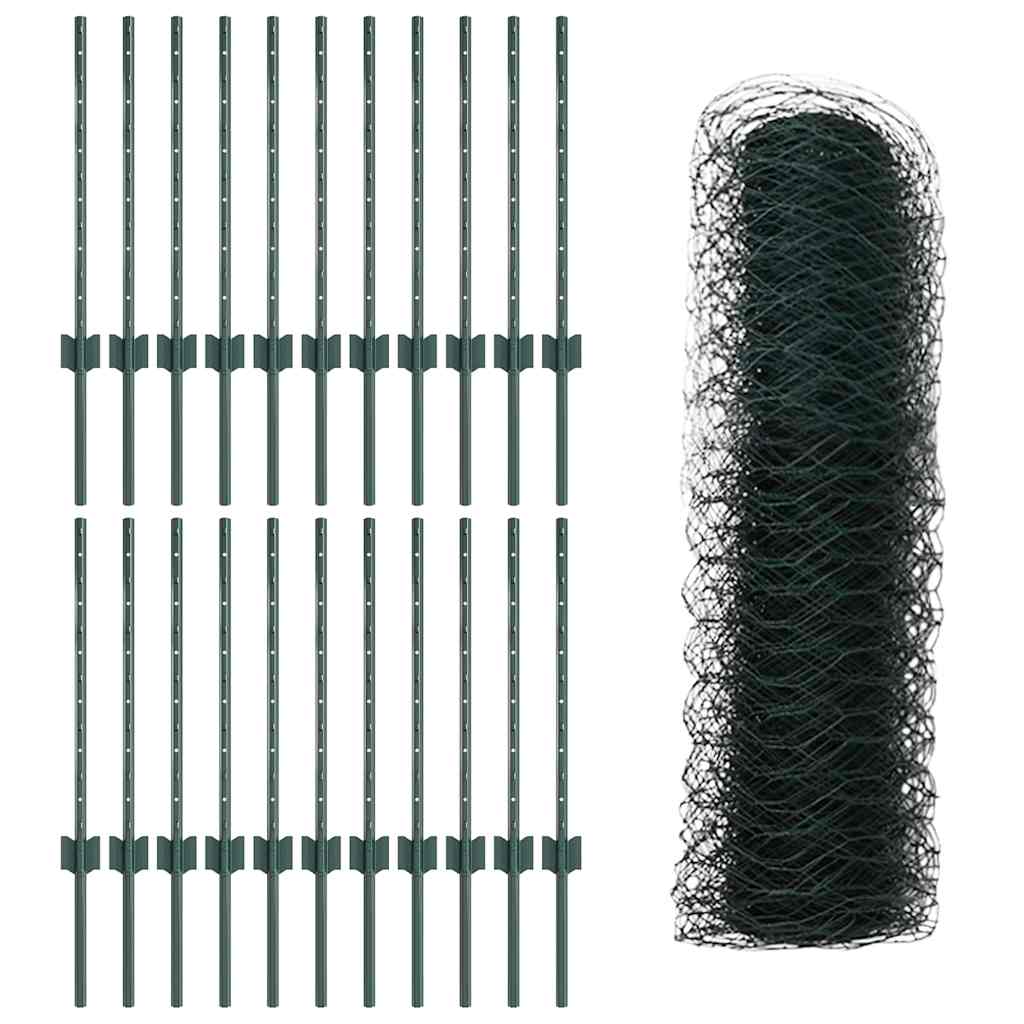 Fence with Post Green