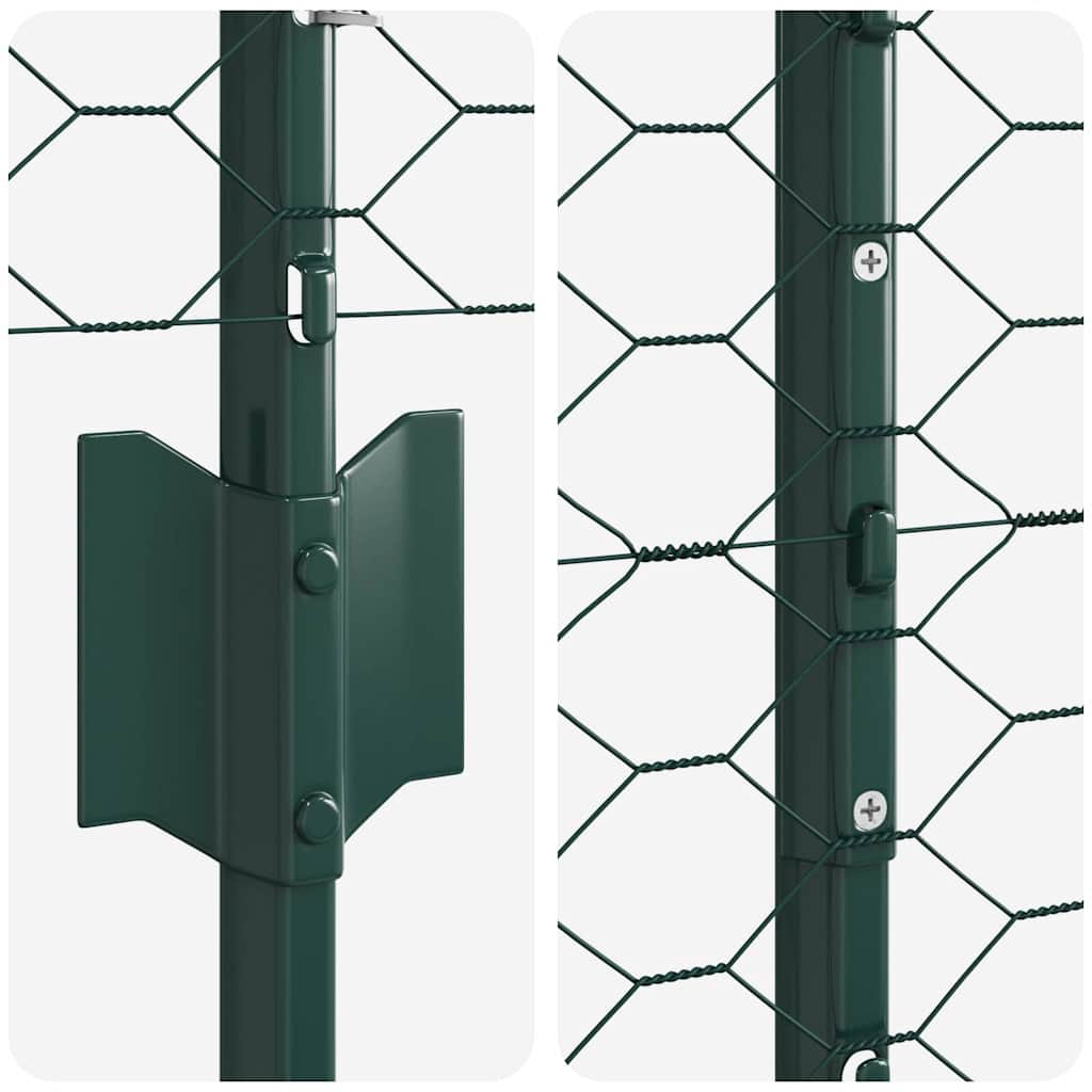 Welded Wire Fence 50 x 1 m (W x H) PVC-Coated Steel Green Mesh