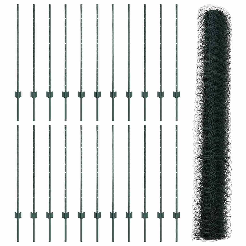 Fence with Post Green