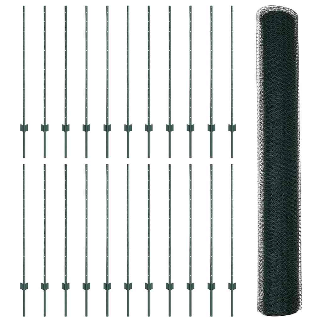 Fence with Post Green
