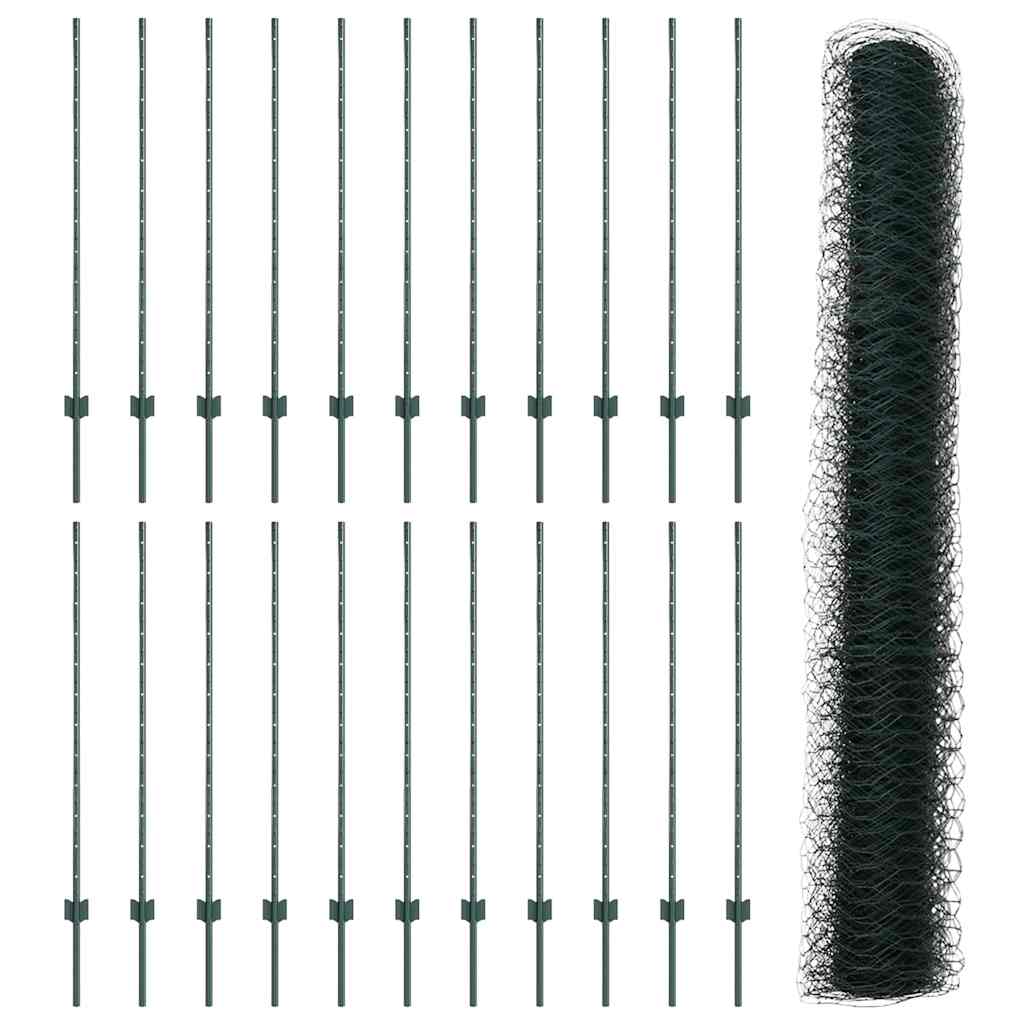 Fence with Post Green