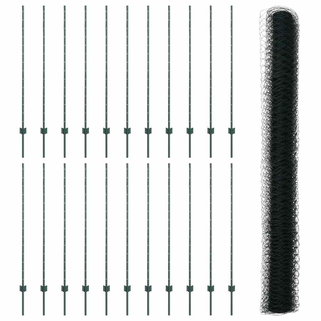Fence with Post Green