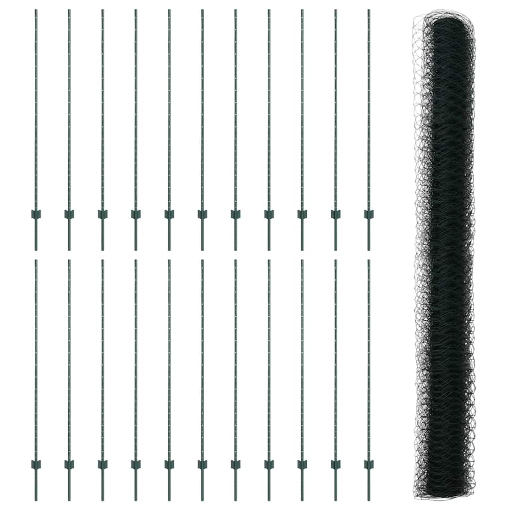 Fence with Post Green