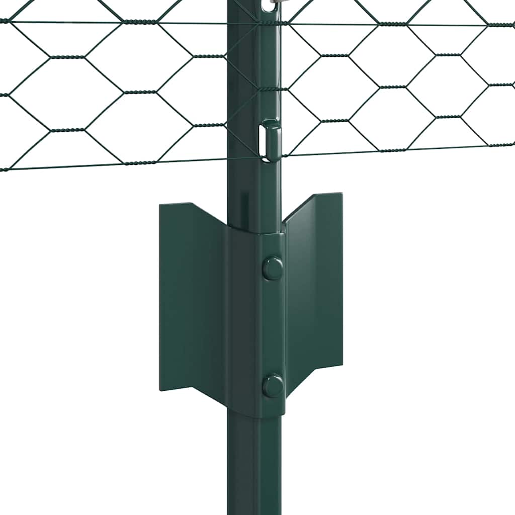 Welded Wire Fence 100 x 0.6 m (W x H) PVC-Coated Steel Green