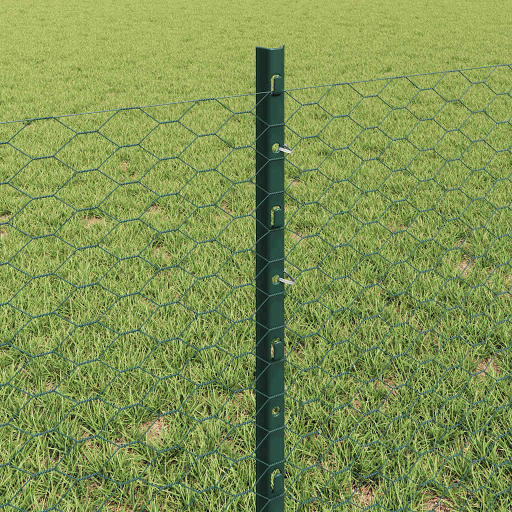 Welded Wire Fence 100 x 0.6 m (W x H) PVC-Coated Steel Green