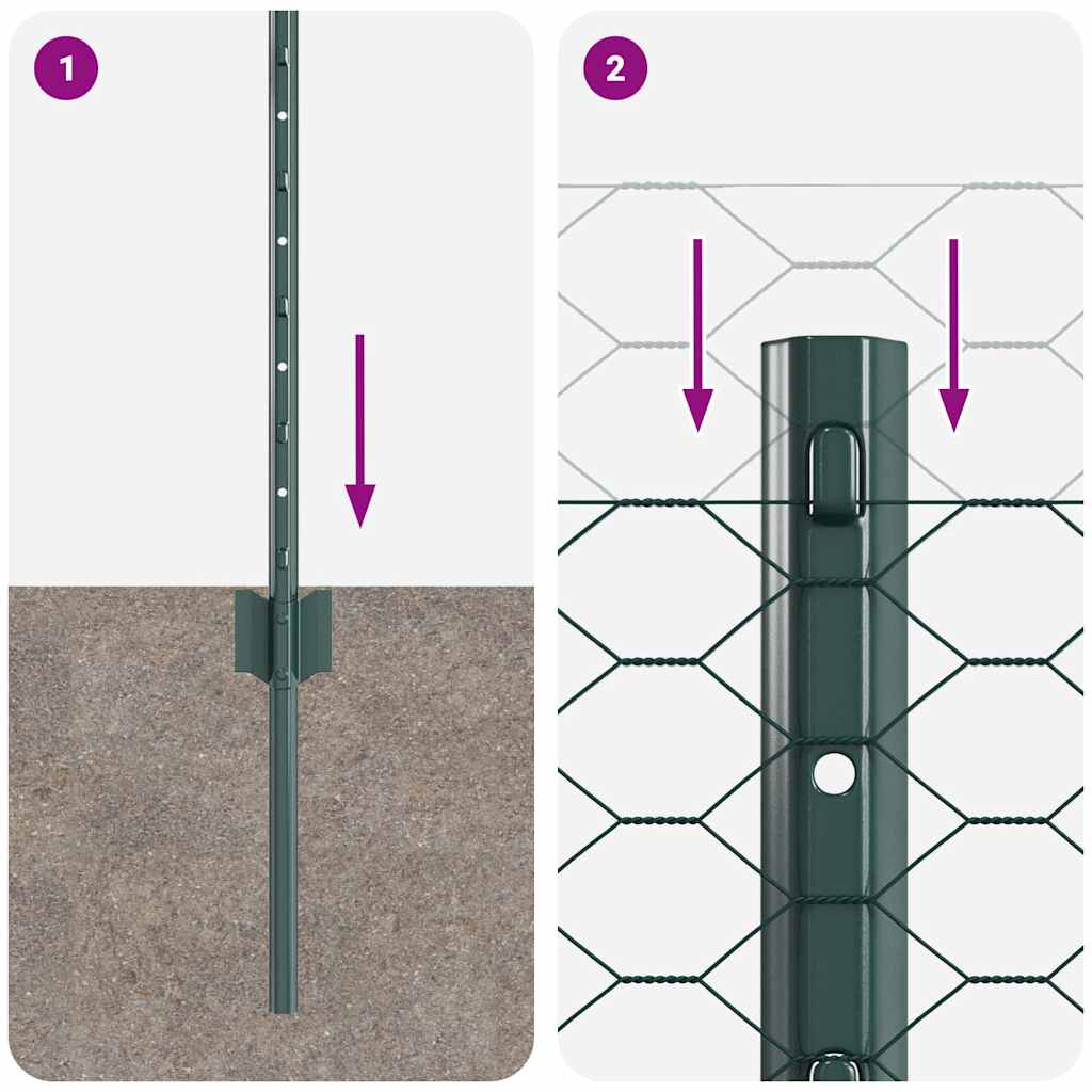Welded Wire Fence 100 x 0.8 m (W x H) PVC-Coated Steel Green