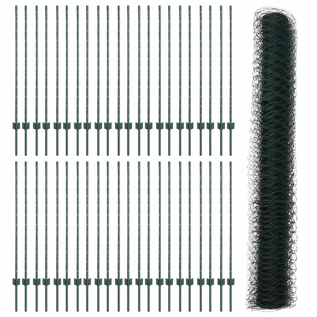 Fence with Post Green