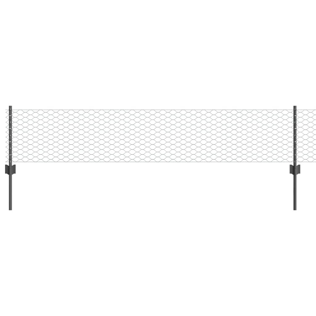 Welded Wire Fence 10 x 0.4 m (W x H) PVC-Coated Steel Grey Mesh