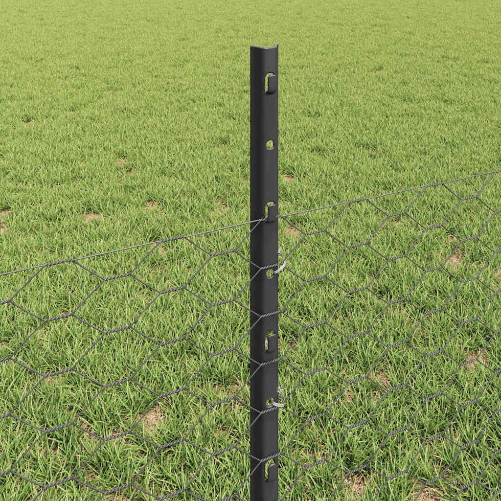 Welded Wire Fence 10 x 0.5 m (W x H) PVC-Coated Steel Grey Mesh