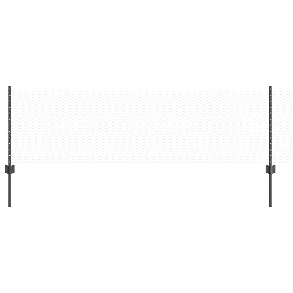 Welded Wire Fence 10 x 0.6 m (W x H) PVC-Coated Steel Grey Mesh