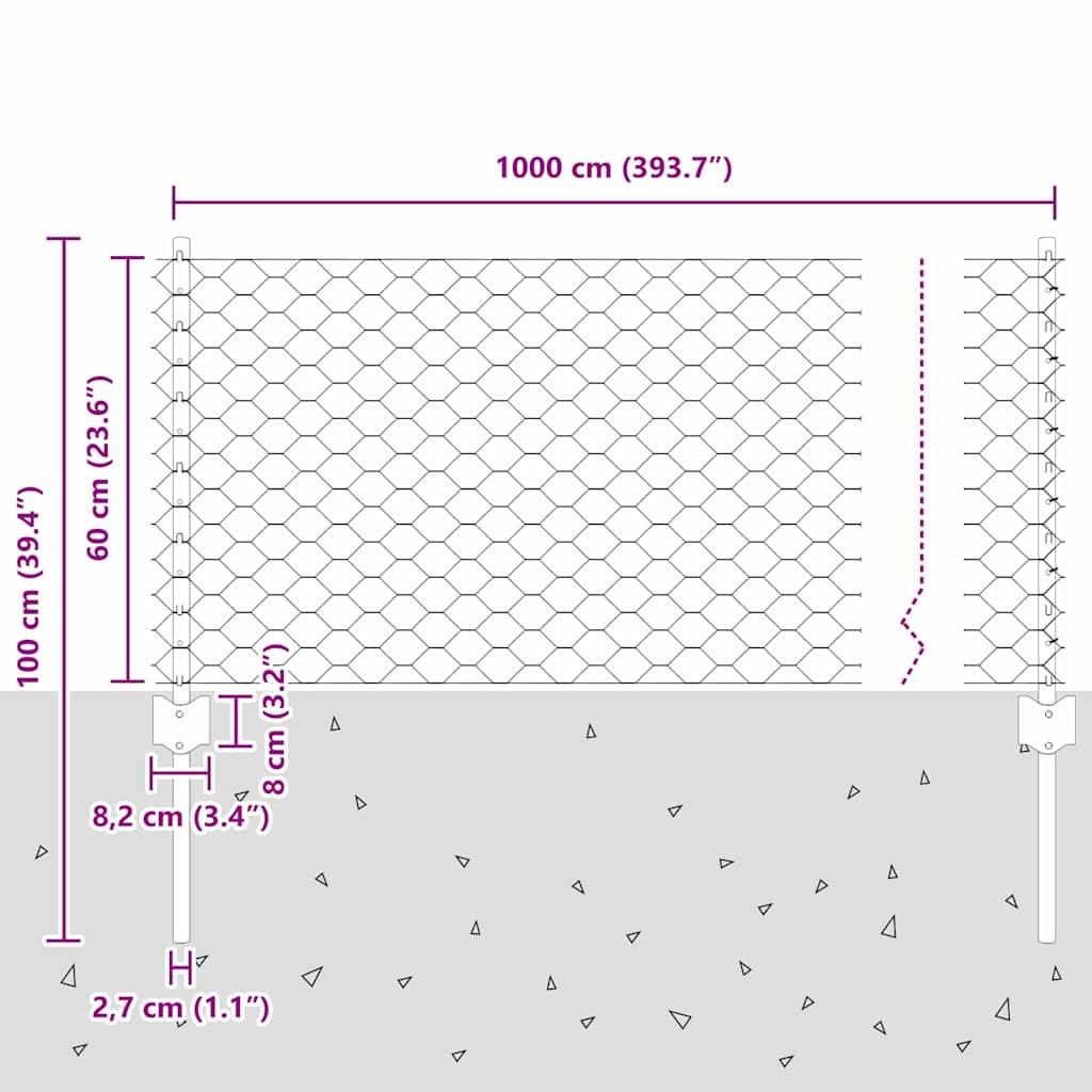 Fence with Post Grey