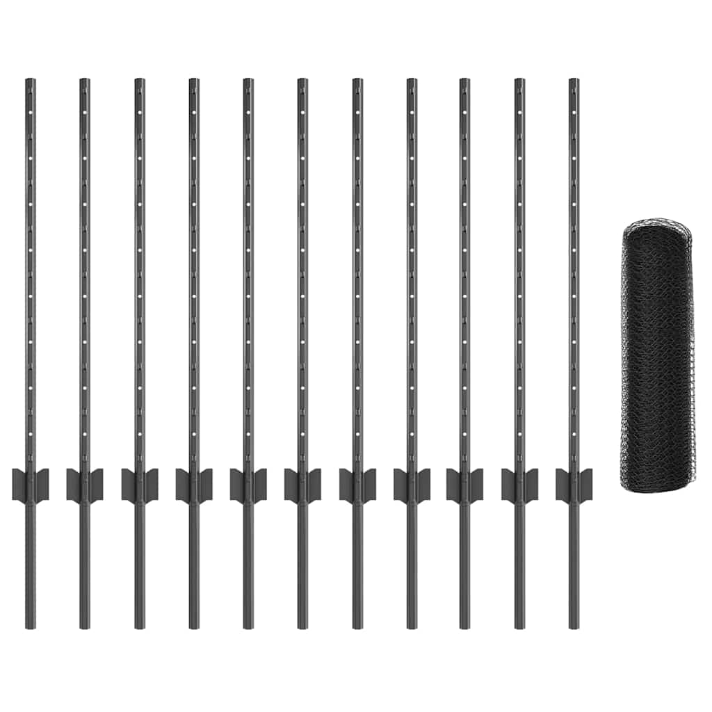 Fence with Post Grey