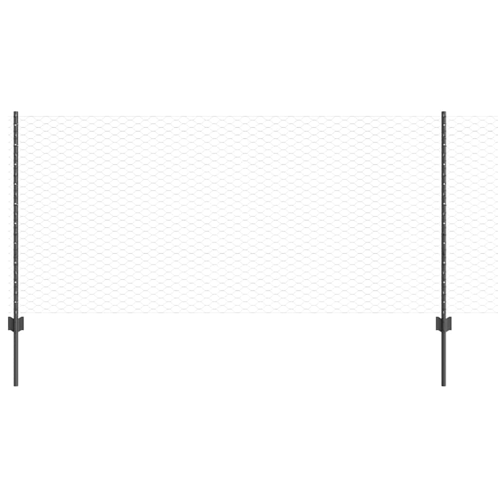 Welded Wire Fence 10 x 1 m (W x H) PVC-Coated Steel Grey Mesh