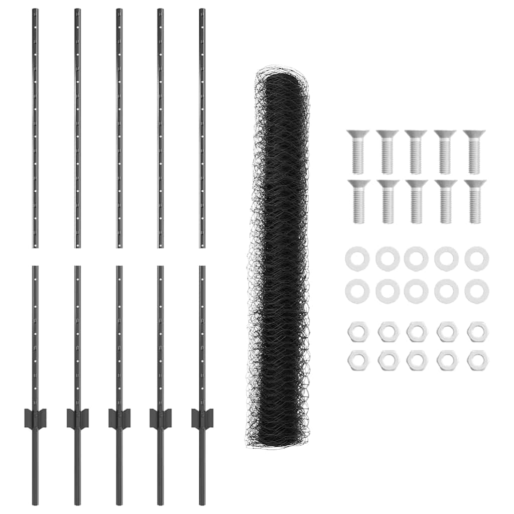 Fence with Post Grey
