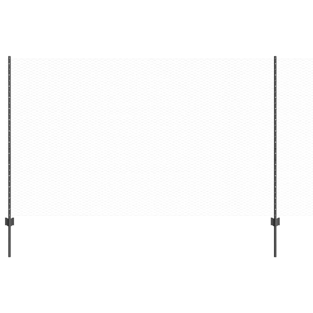 Welded Wire Fence 10 x 1.4 m (W x H) PVC-Coated Steel Grey Mesh