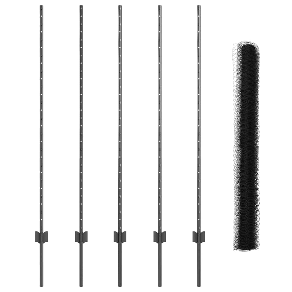 Fence with Post Grey