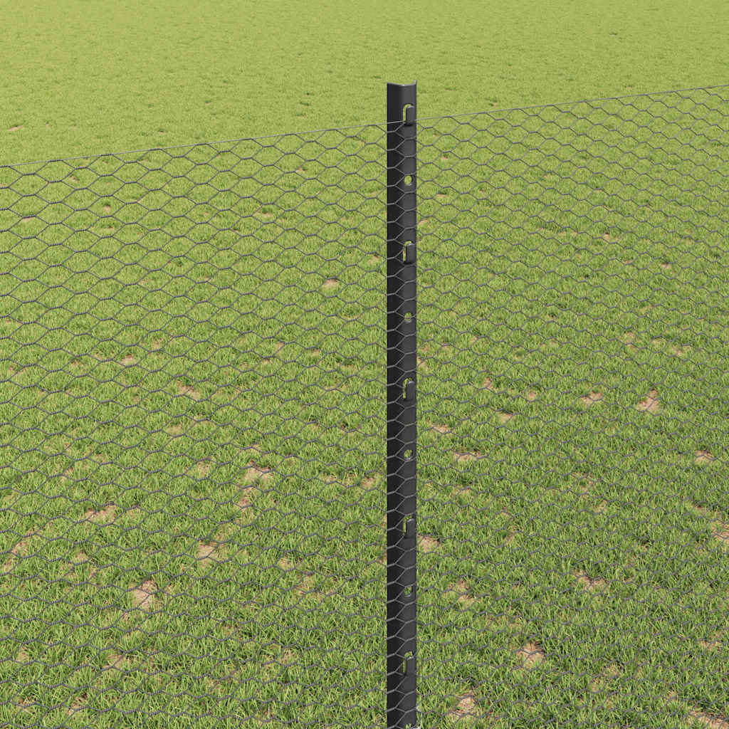 Welded Wire Fence 10 x 1.5 m (W x H) PVC-Coated Steel Grey Mesh