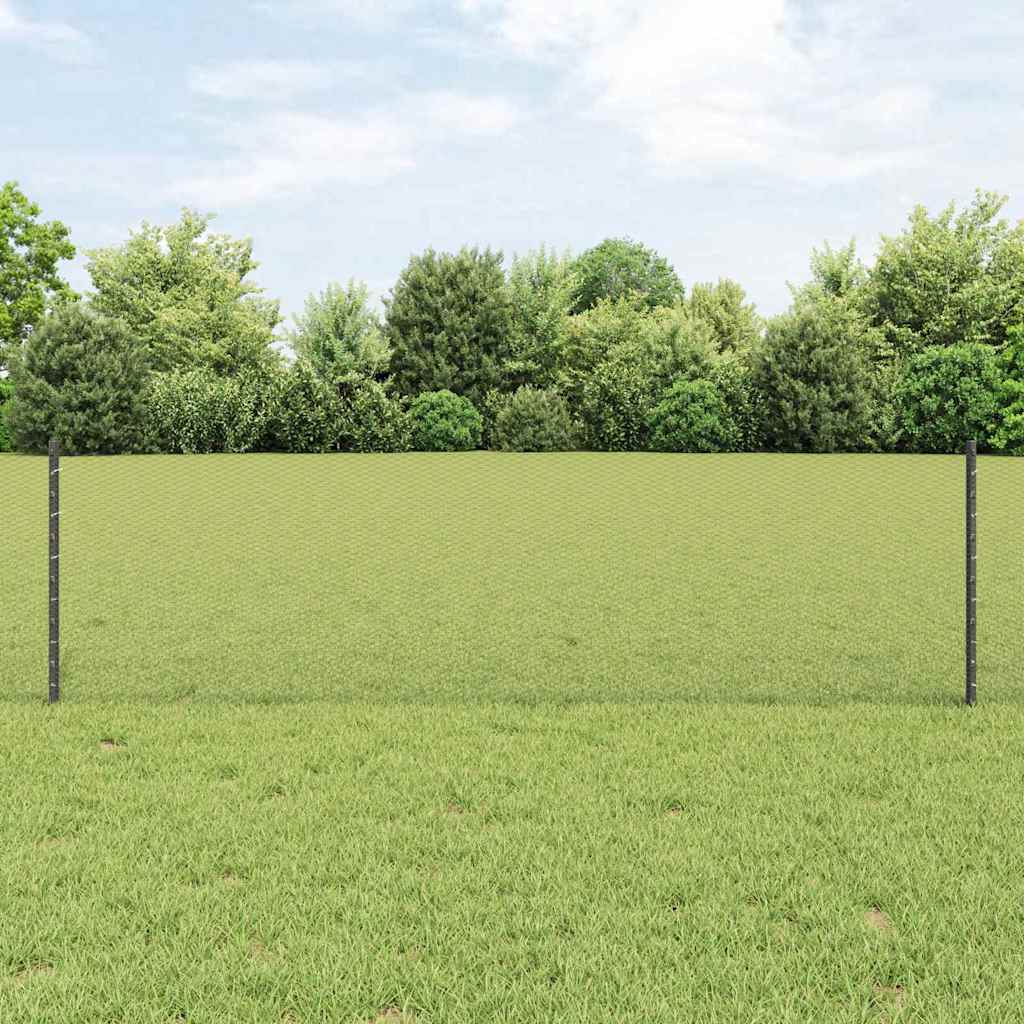Welded Wire Fence 25 x 0.6 m (W x H) PVC-Coated Steel Grey Mesh