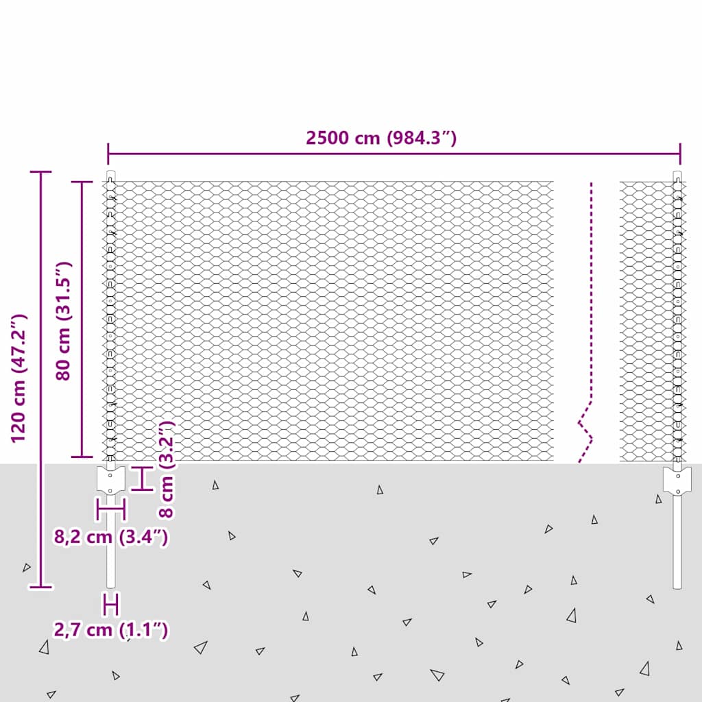 Fence with Post Grey