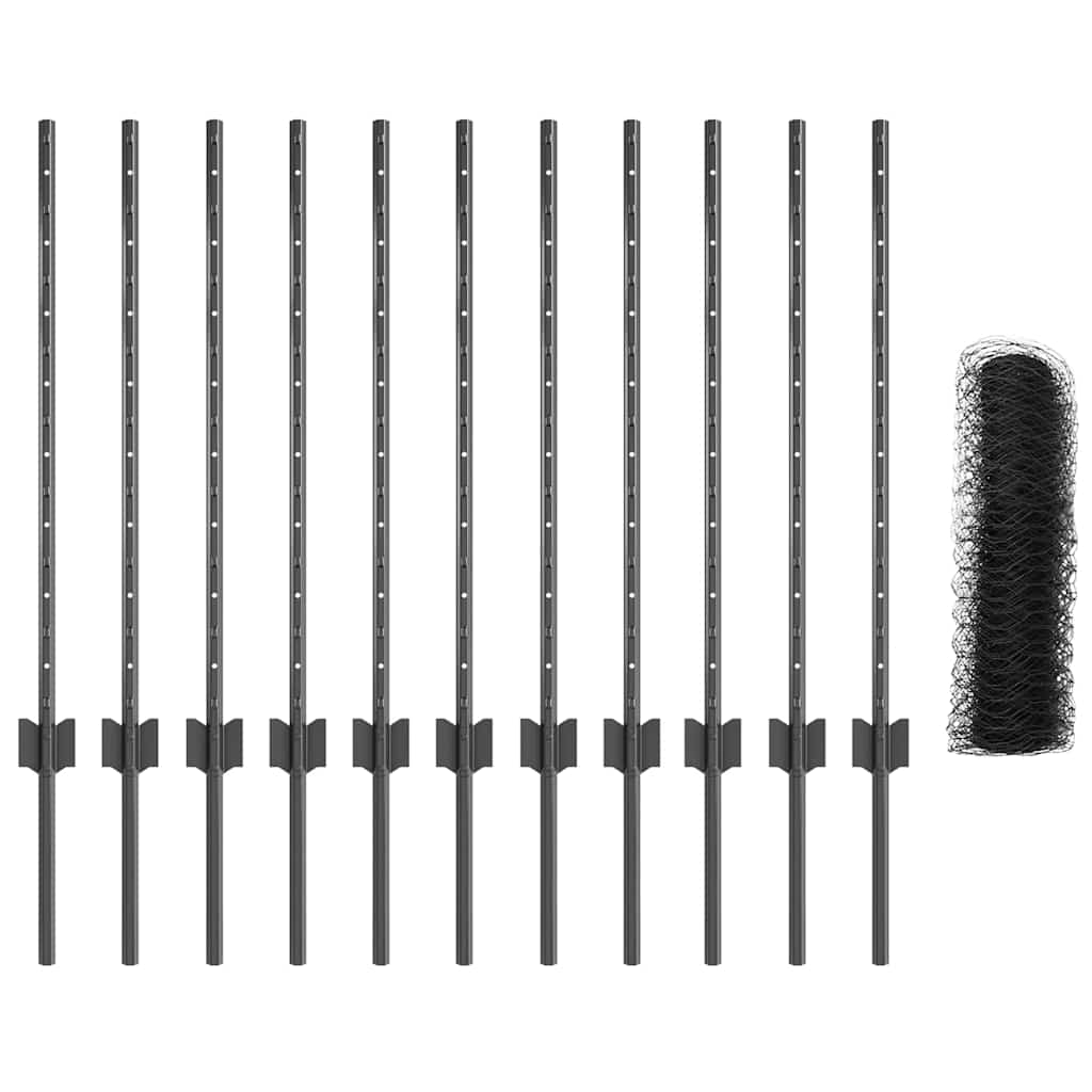 Fence with Post Grey
