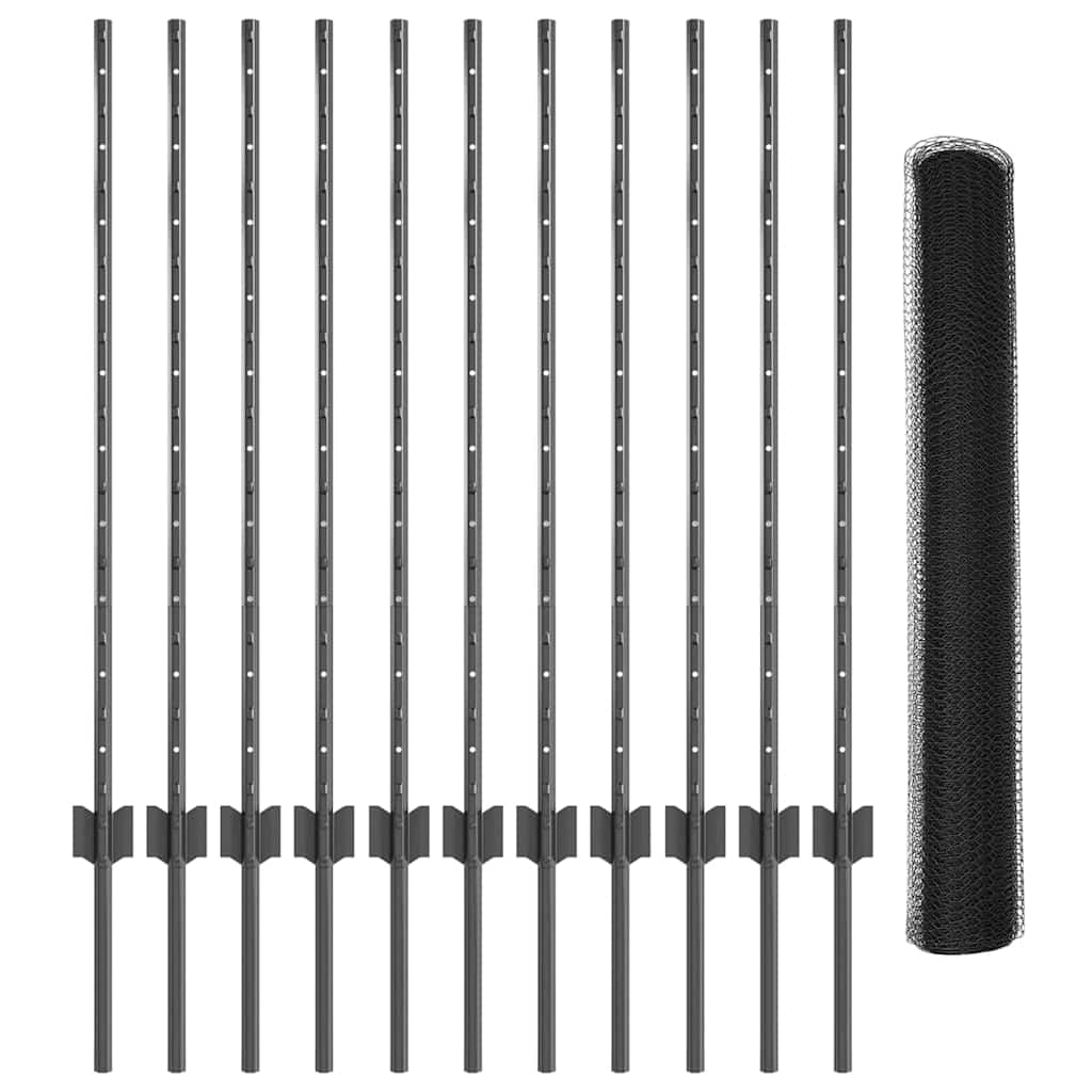 Fence with Post Grey