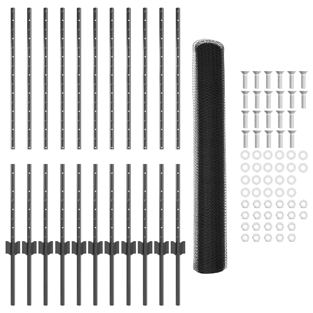 Fence with Post Grey