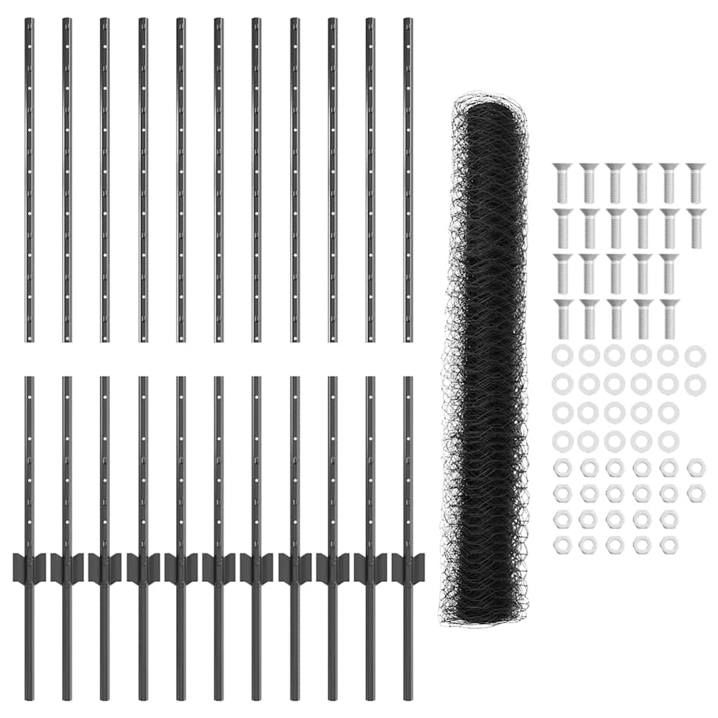 Fence with Post Grey