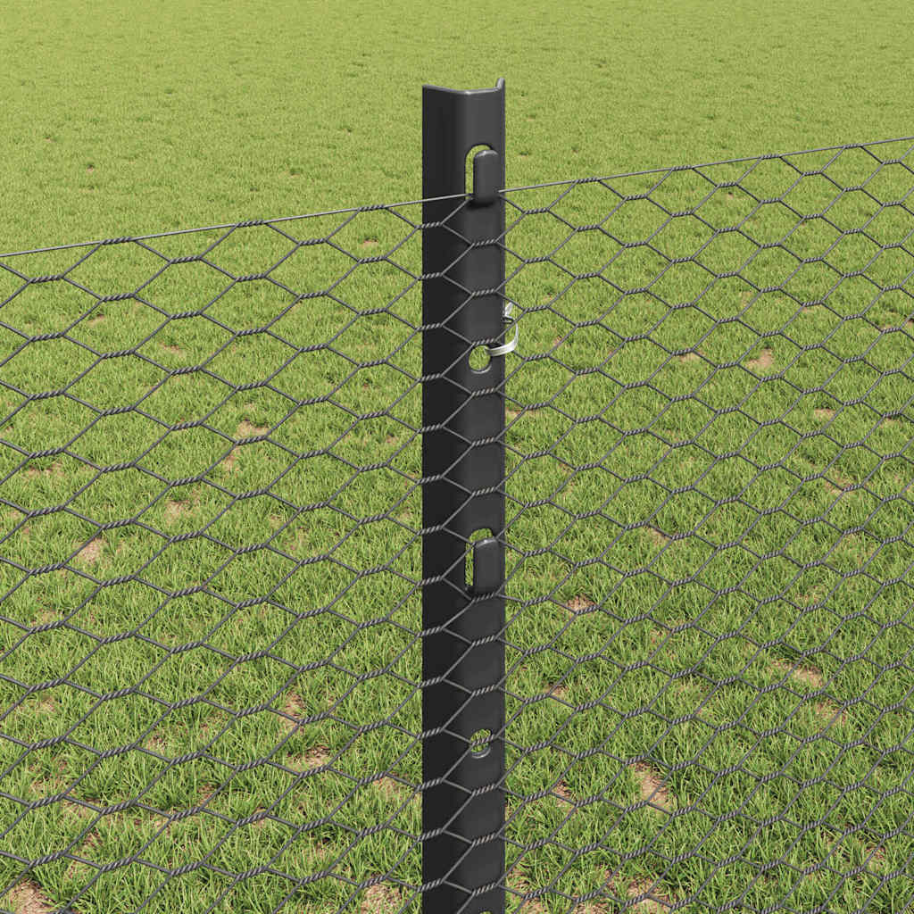 Welded Wire Fence 25 x 1.2 m (W x H) PVC-Coated Steel Grey Mesh