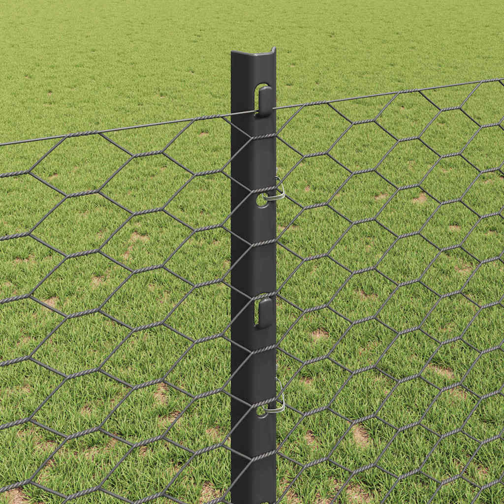 Welded Wire Fence 25 x 1.2 m (W x H) PVC-Coated Steel Grey Mesh