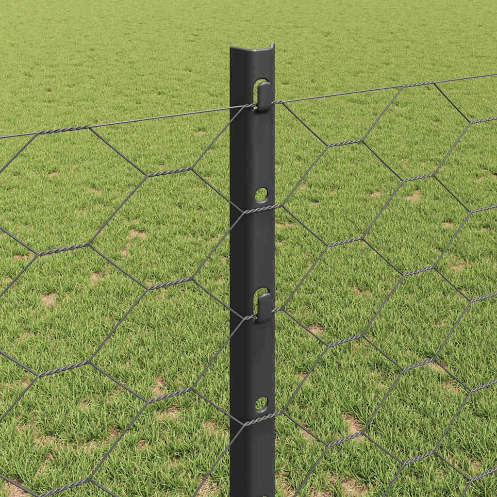 Welded Wire Fence 25 x 1.2 m (W x H) PVC-Coated Steel Grey Mesh