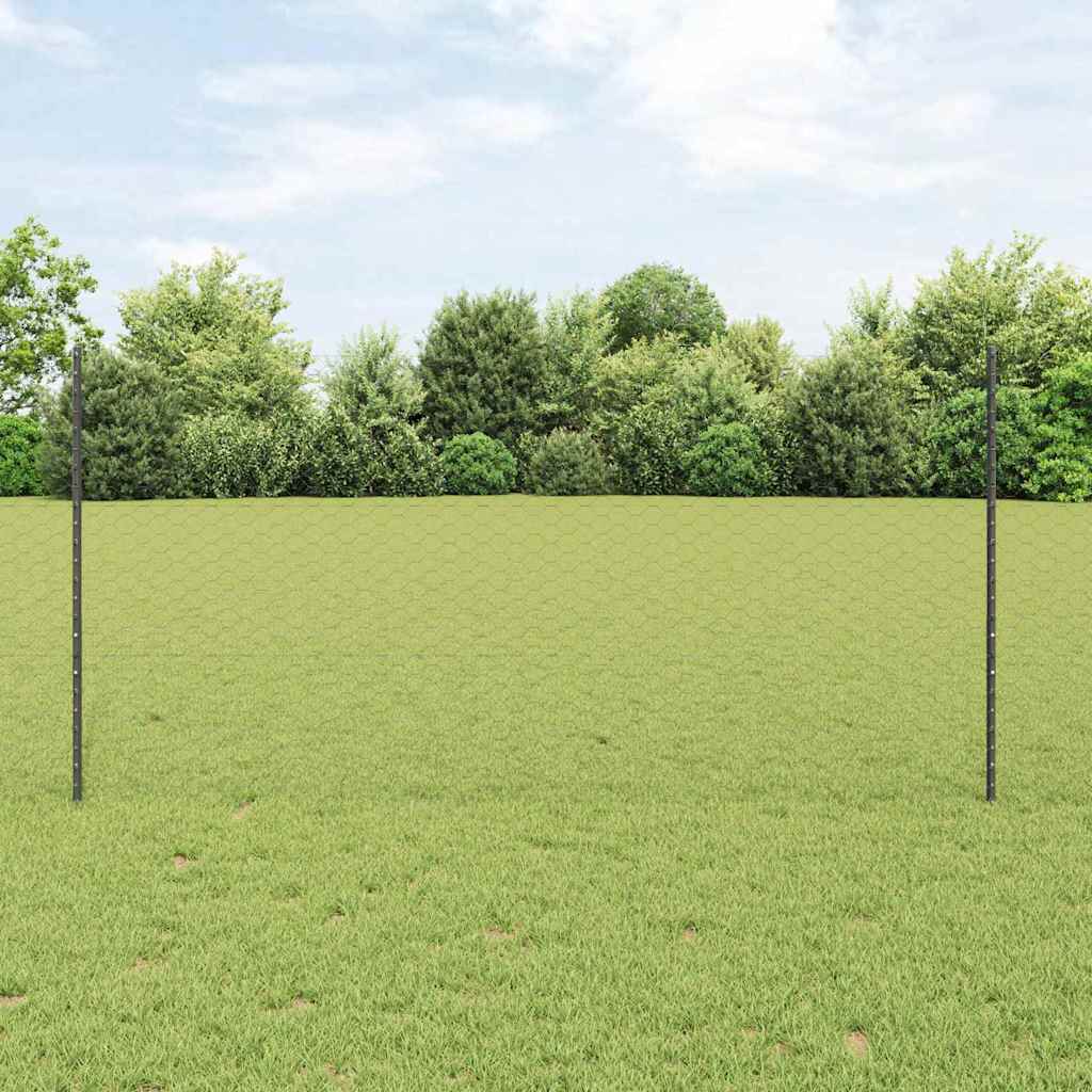 Welded Wire Fence 25 x 1.2 m (W x H) PVC-Coated Steel Grey Mesh