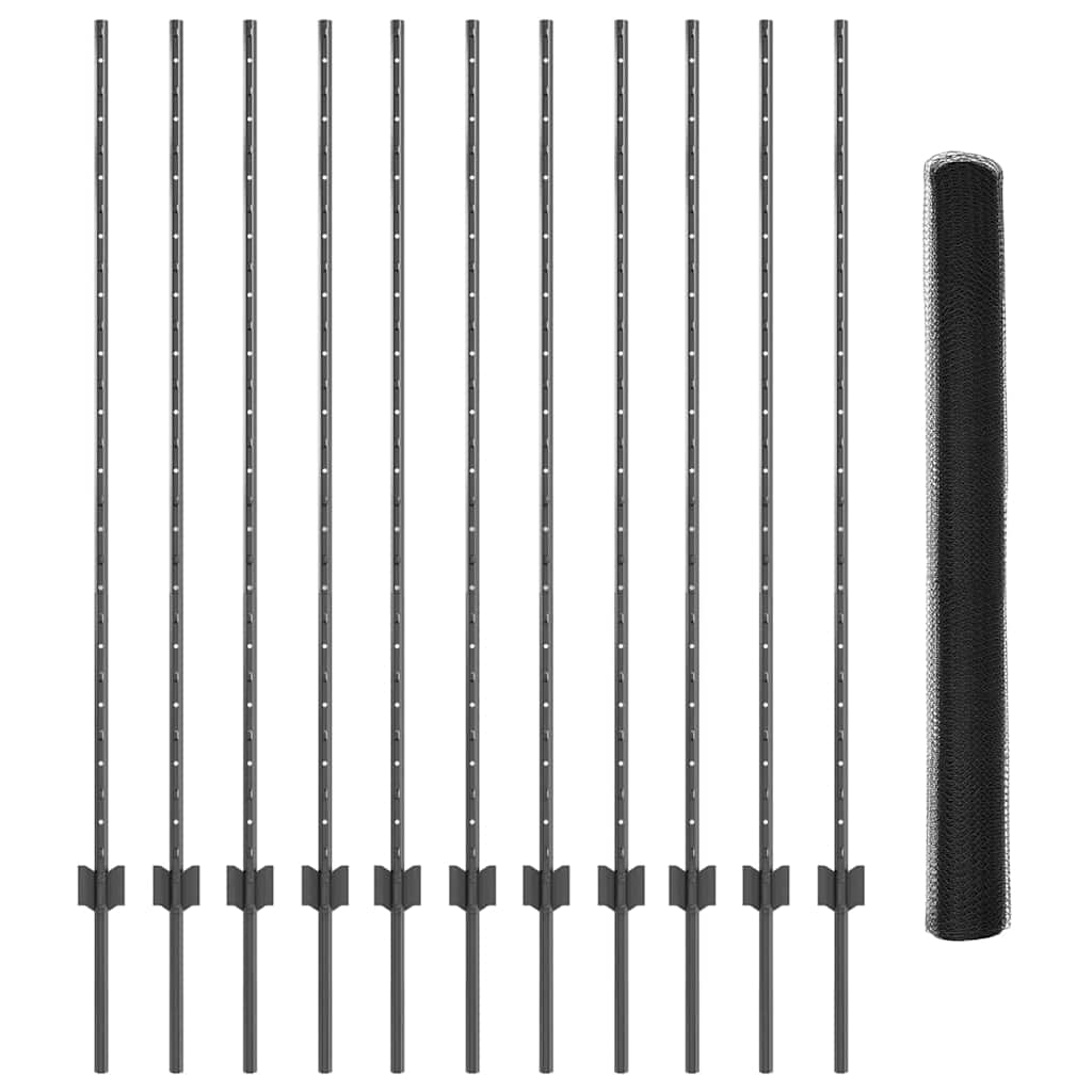 Fence with Post Grey