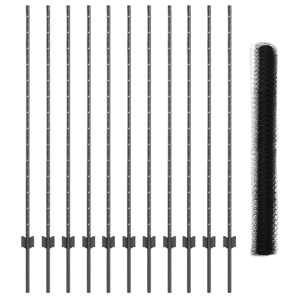 Fence with Post Grey