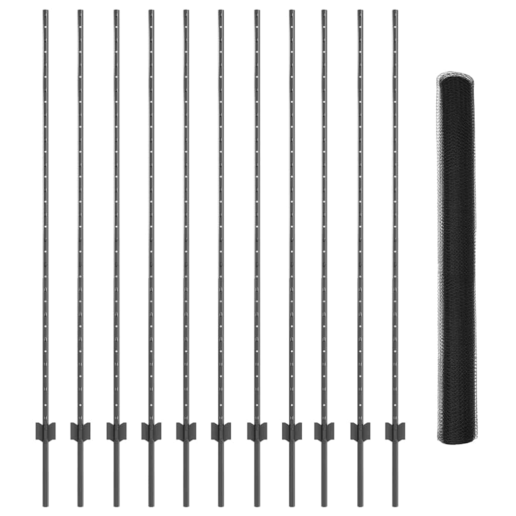 Fence with Post Grey