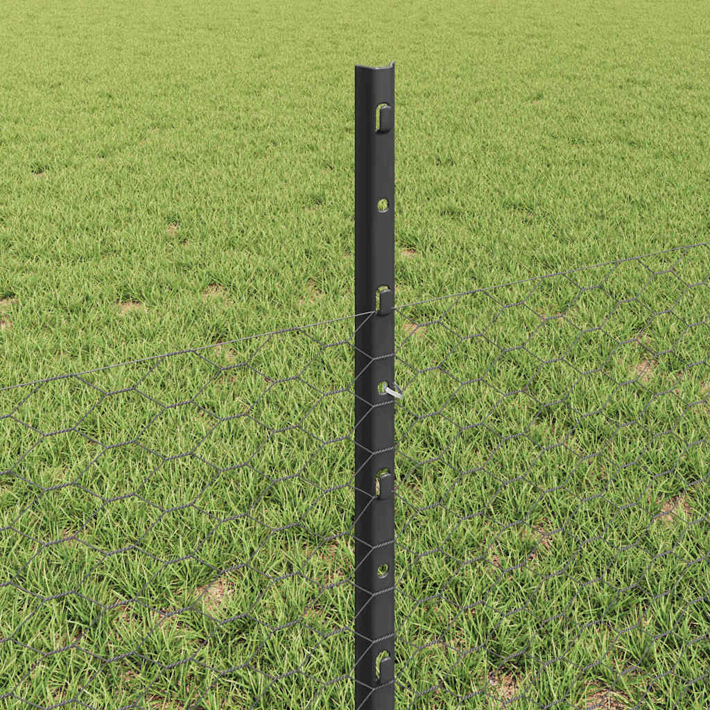 Welded Wire Fence 50 x 0.5 m (W x H) PVC-Coated Steel Grey Mesh