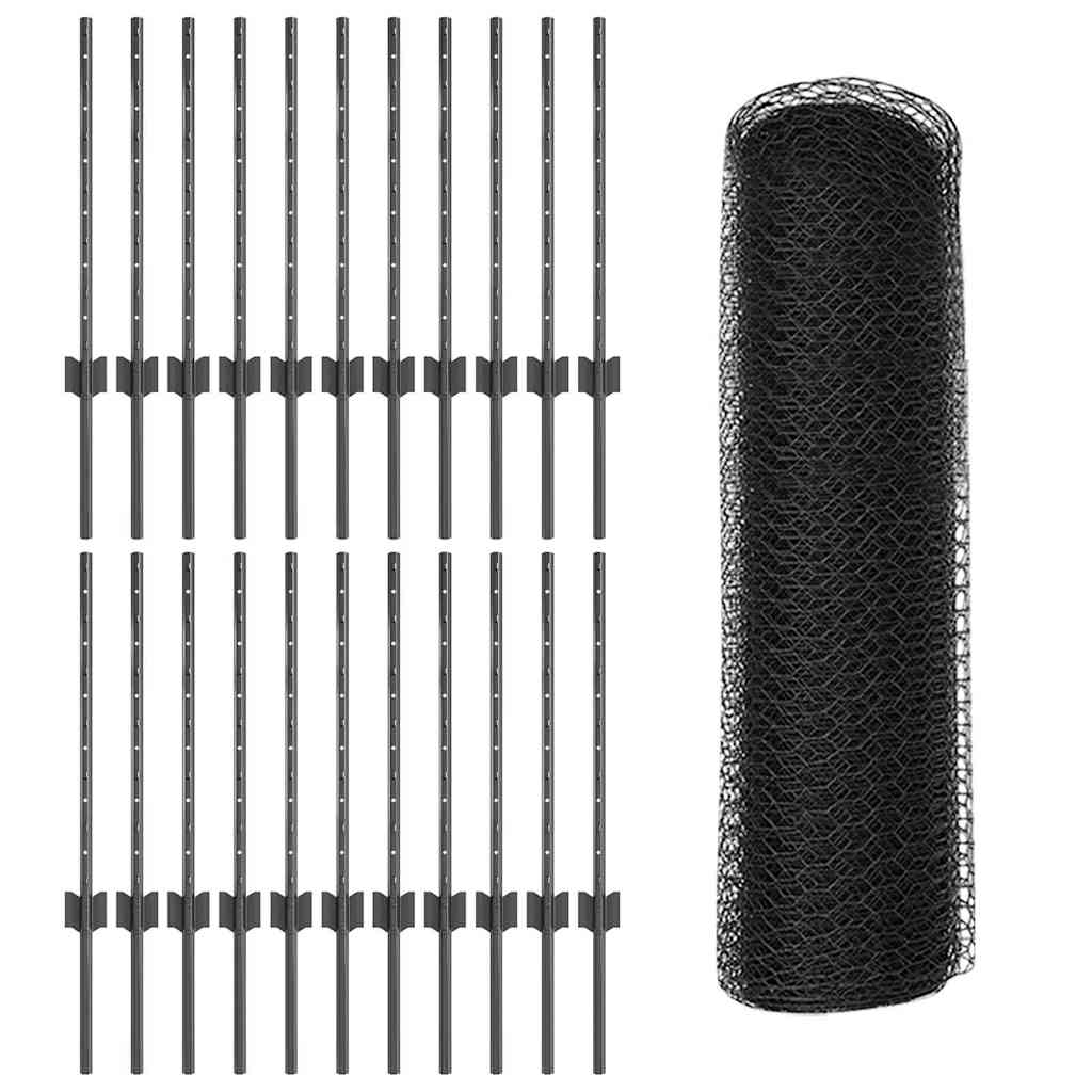Welded Wire Fence 50 x 0.5 m (W x H) PVC-Coated Steel Grey Mesh