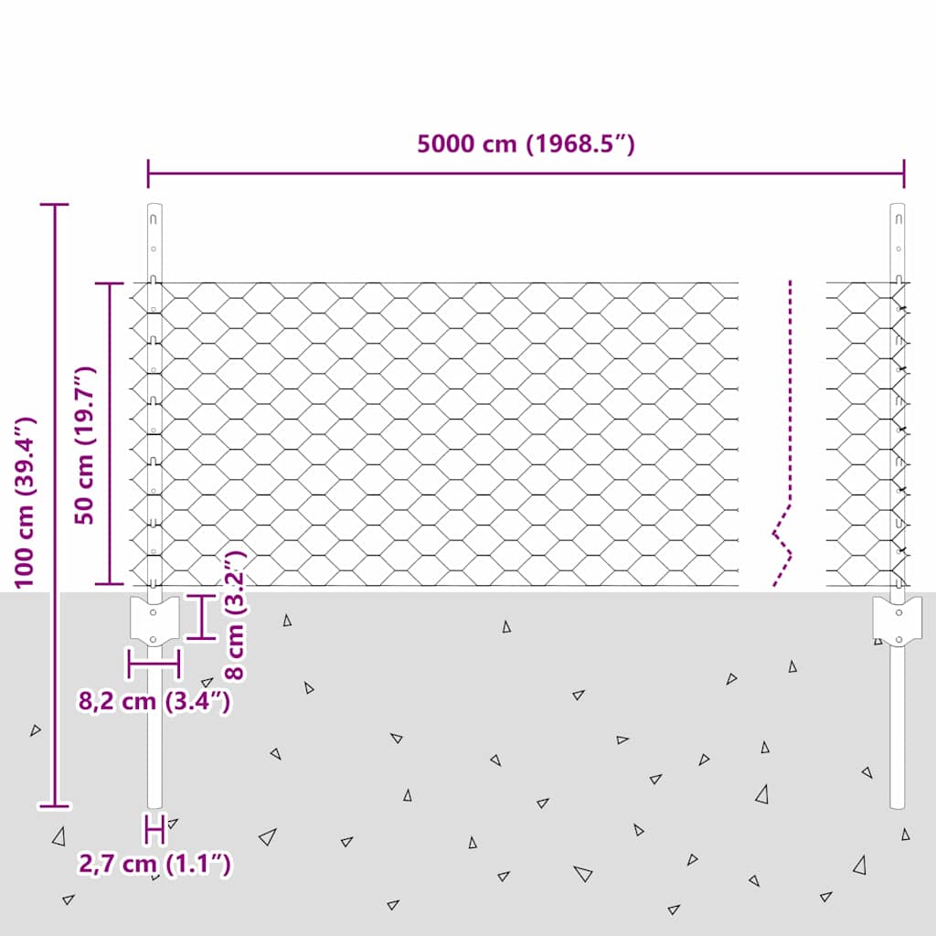 Fence with Post Grey