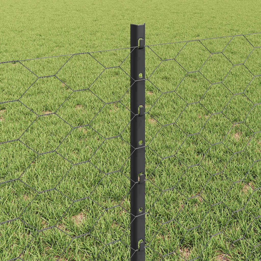 Welded Wire Fence 50 x 0.6 m (W x H) PVC-Coated Steel Grey Mesh