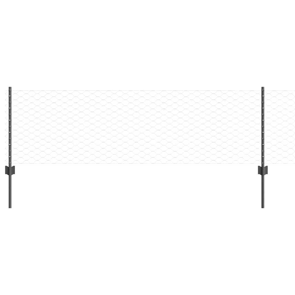 Welded Wire Fence 50 x 0.6 m (W x H) PVC-Coated Steel Grey Mesh