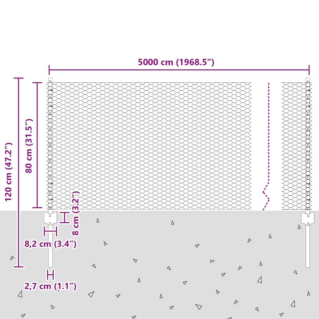 Fence with Post Grey