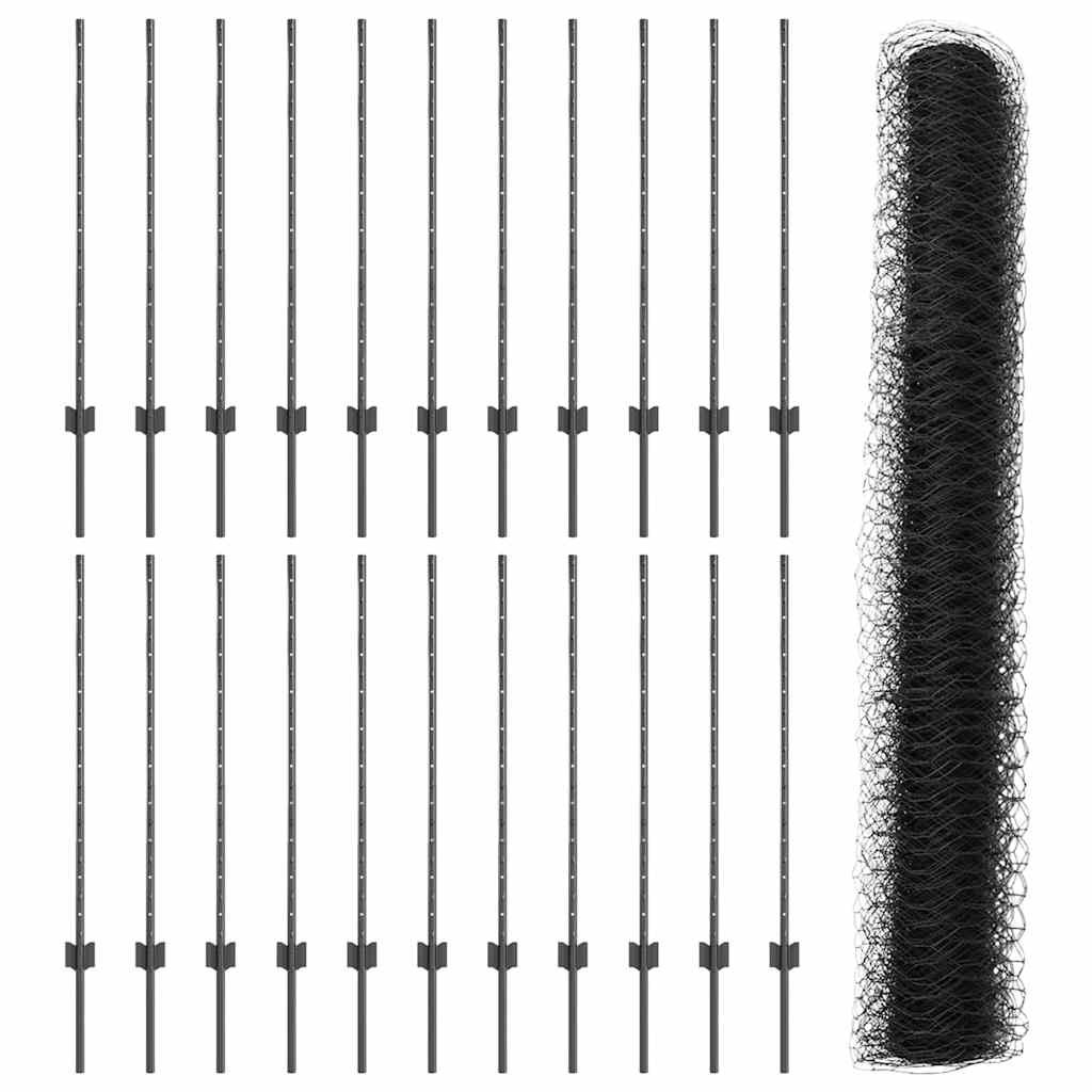 Fence with Post Grey