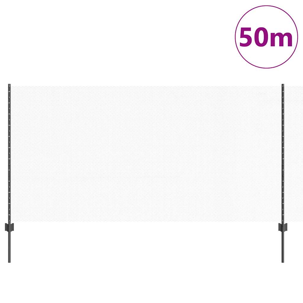 Welded Wire Fence 50 x 1.2 m (W x H) PVC-Coated Steel Grey Mesh