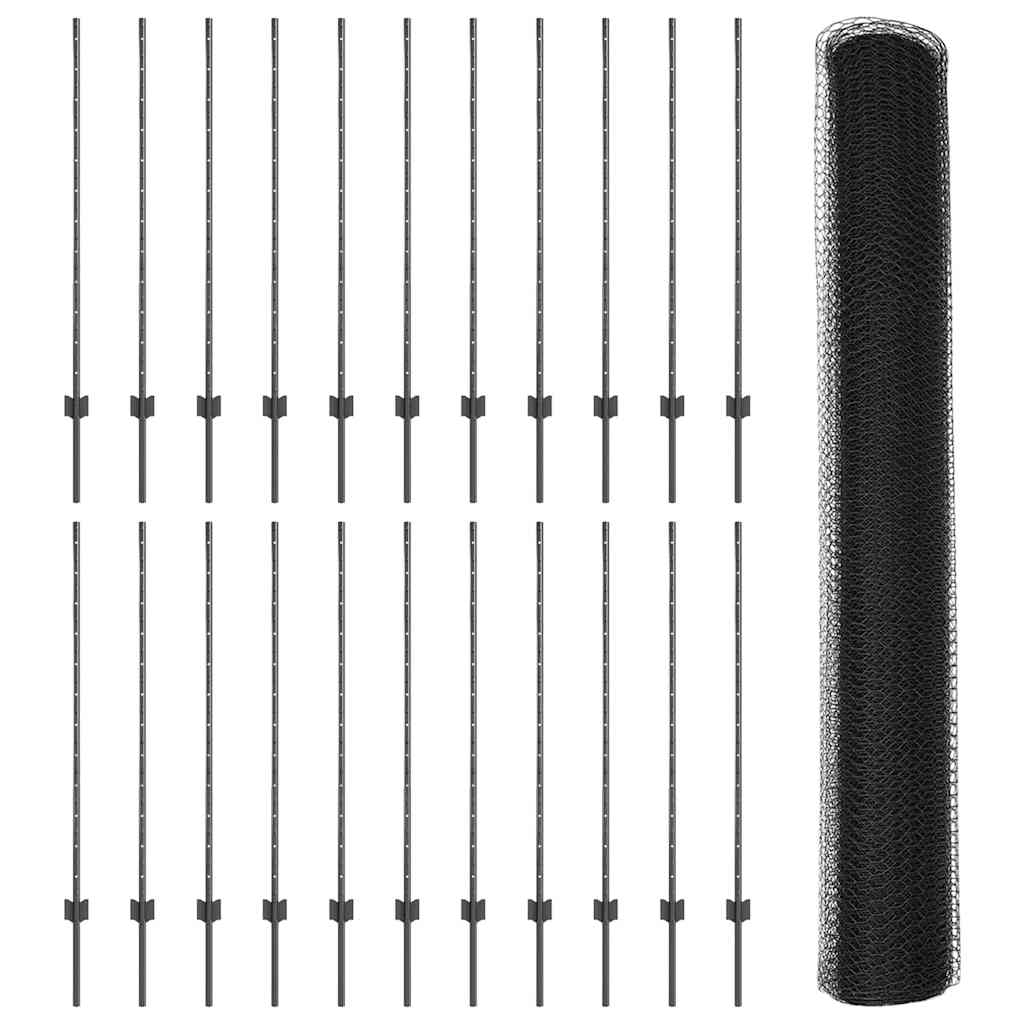 Fence with Post Grey