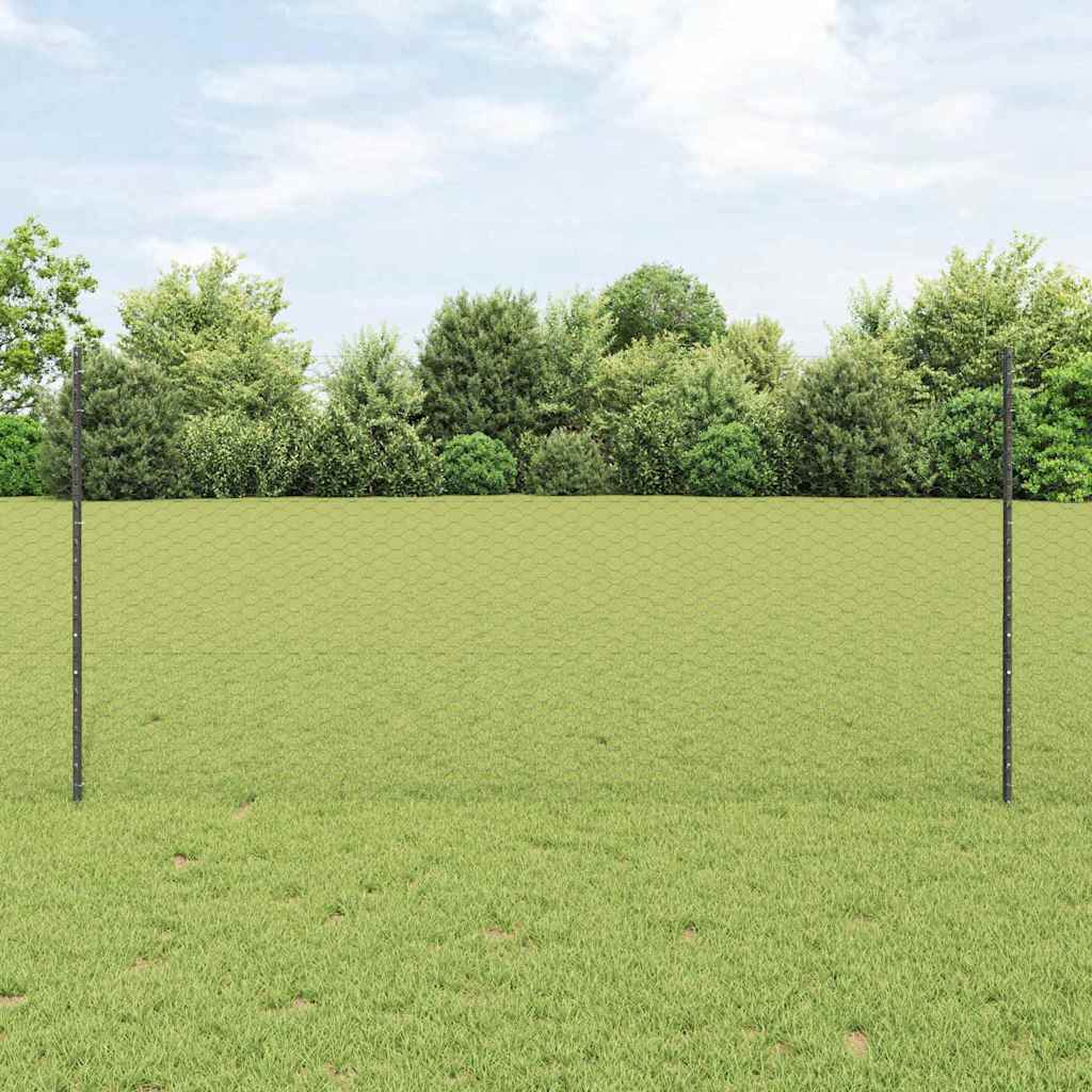 Welded Wire Fence 50 x 1.2 m (W x H) PVC-Coated Steel Grey Mesh