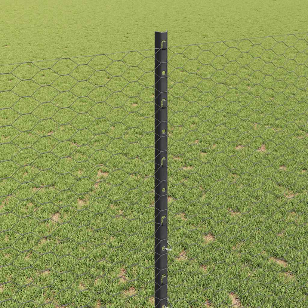 Welded Wire Fence 50 x 1.4 m (W x H) PVC-Coated Steel Grey Mesh