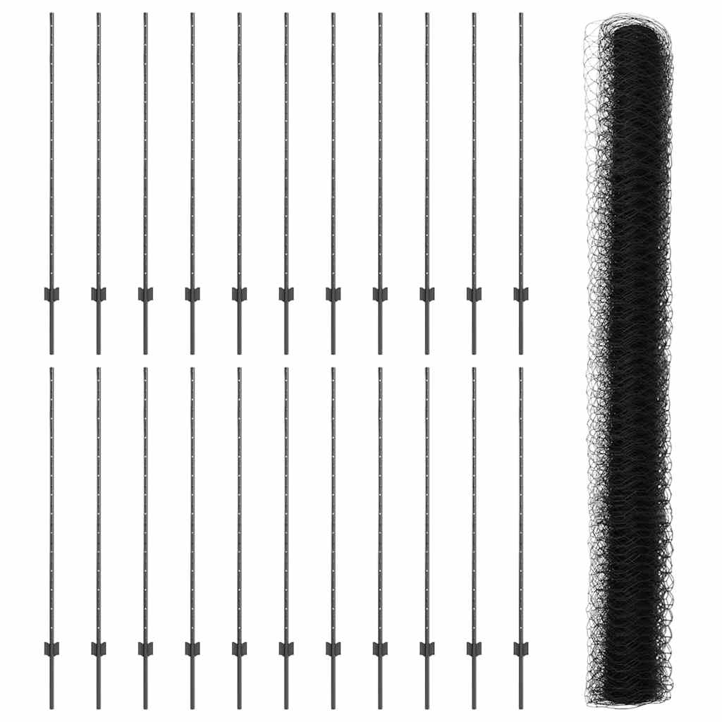 Fence with Post Grey
