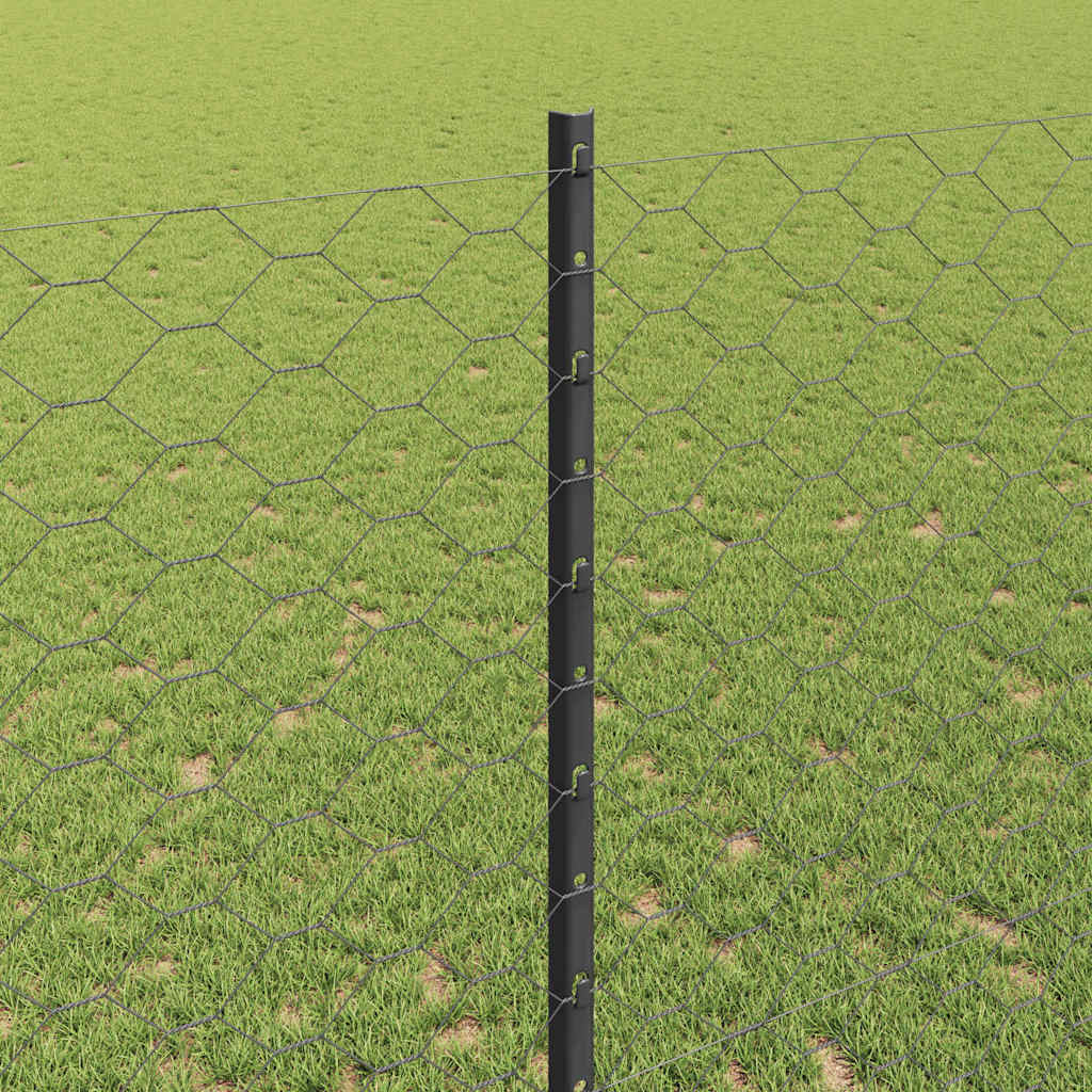 Welded Wire Fence 50 x 1.4 m (W x H) PVC-Coated Steel Grey Mesh