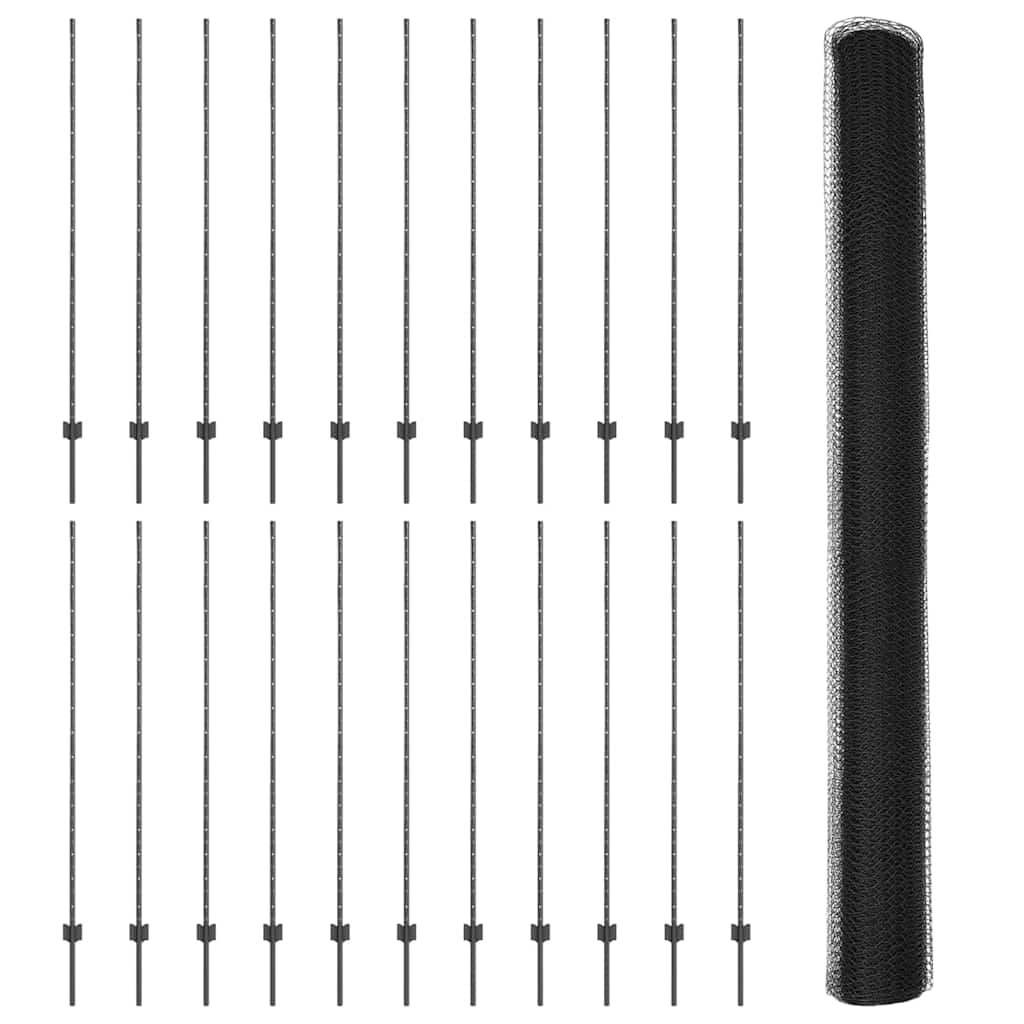Fence with Post Grey