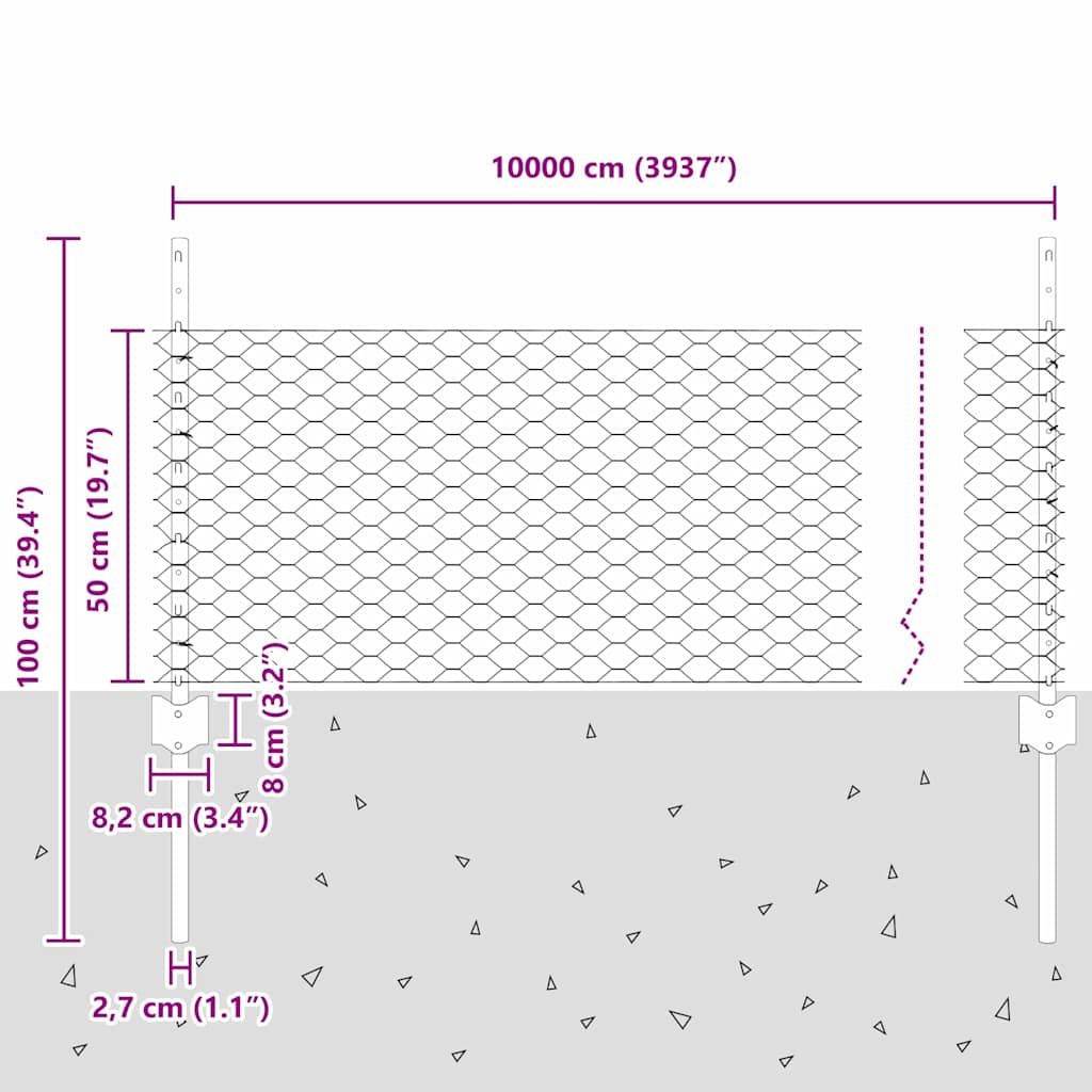 Fence with Post Grey